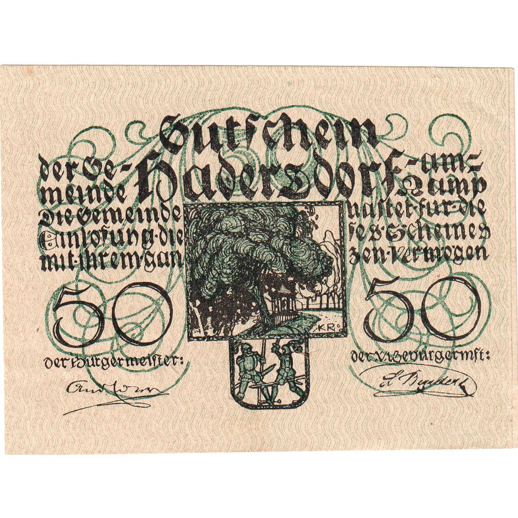 Austria, Hadersdorf, 50 Heller, 1920-12-31, UNC(63)