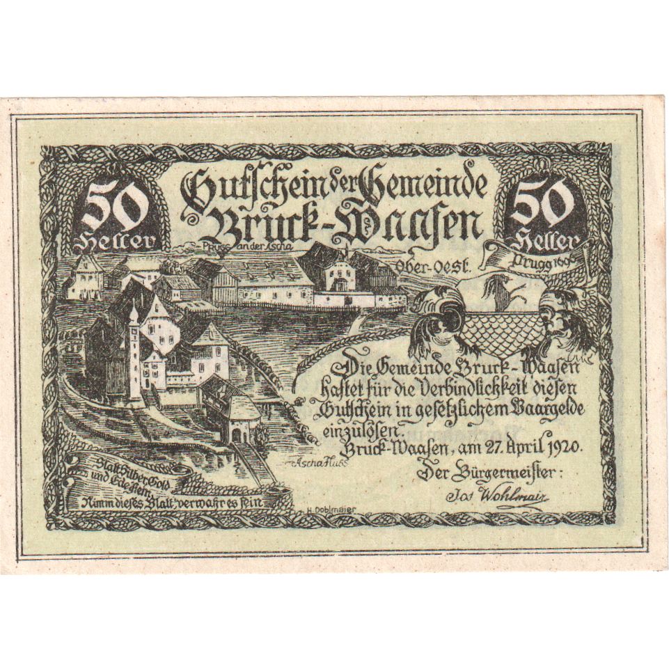 Österreich, Bruck-Waasen, 50 Heller, 1921-03-31, UNZ-
