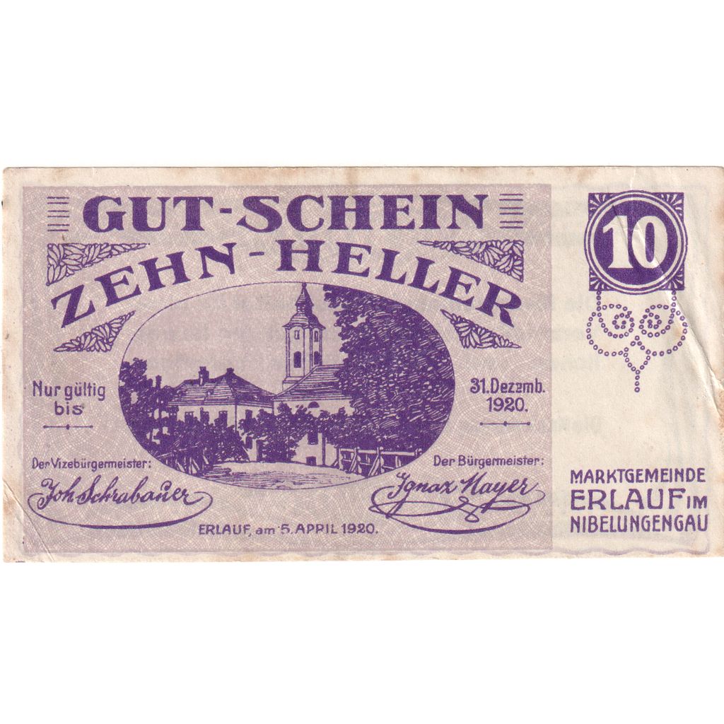 Österreich, Erlauf, 10 Heller, 1920-12-31, S