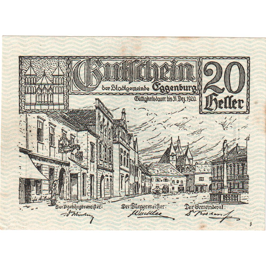 Austria, Eggenburg, 20 Heller, 1920-12-31, EF(40-45)