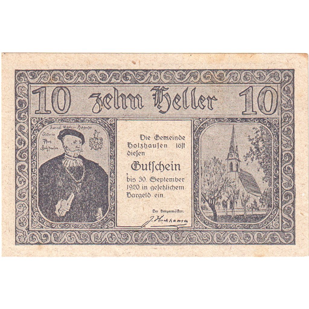Österreich, Holzhausen, 10 Heller, 1920-09-30, UNZ-