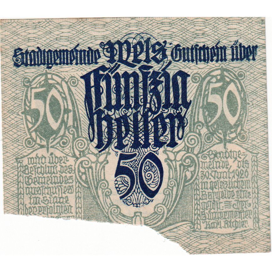 Österreich, Wels, 50 Heller, 1920-06-30, S