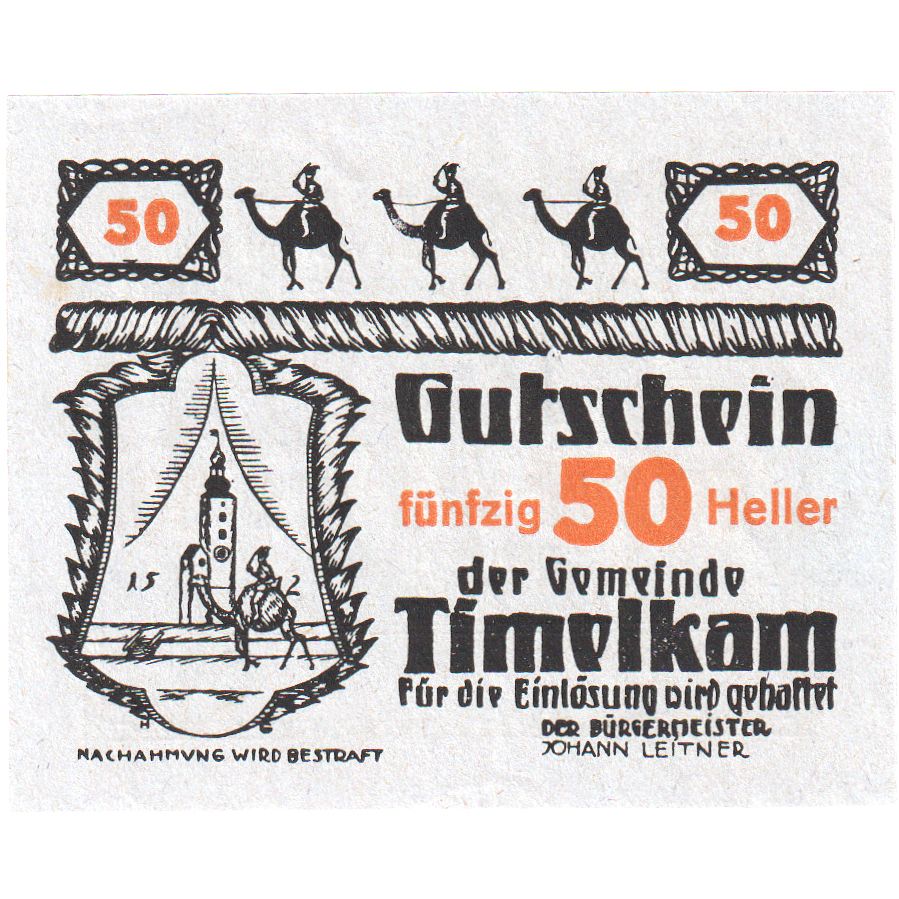 Österreich, Timelkam, 50 Heller, UNZ-