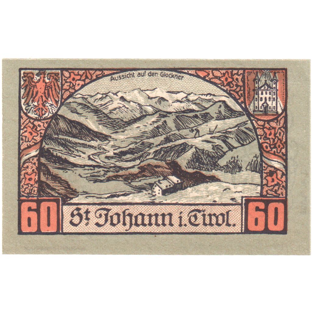 Österreich, St Johann in Tirol, 60 Heller, 1921-02-28, UNZ-
