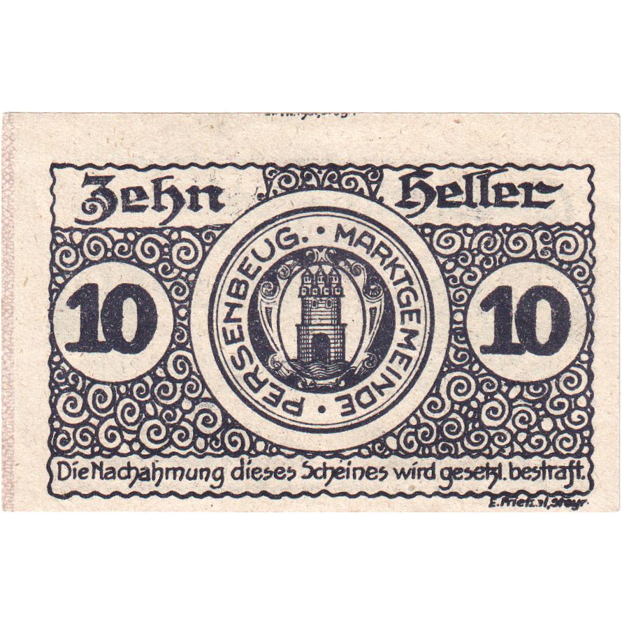 Austria, Persenbeug, 10 Heller, 1920-12-31, UNC(63)
