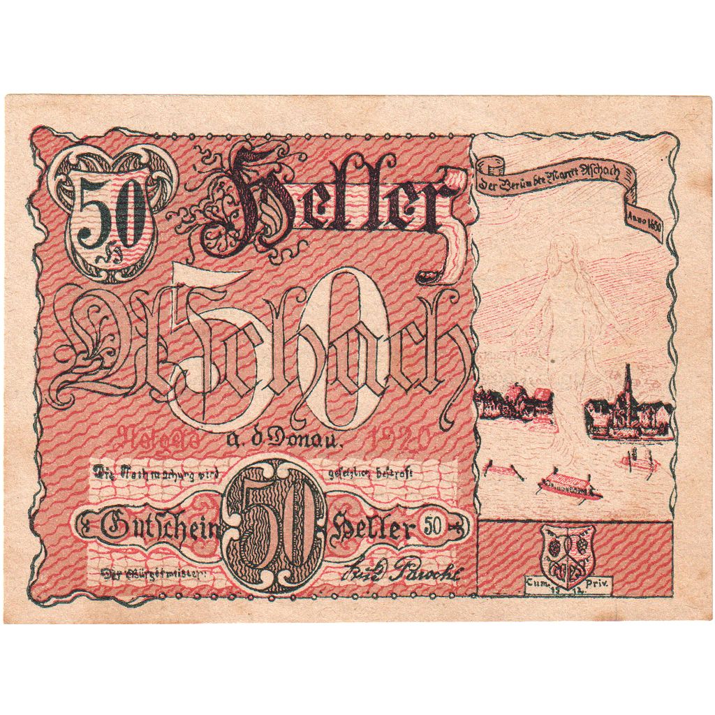 Österreich, Aschach, 50 Heller, VZ