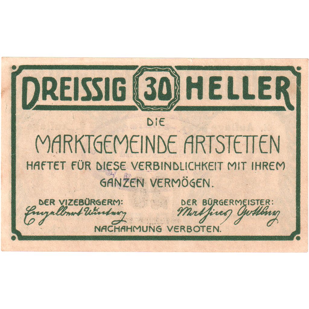 Österreich, Artstetten, 20 Heller, 1920-12-31, UNZ-
