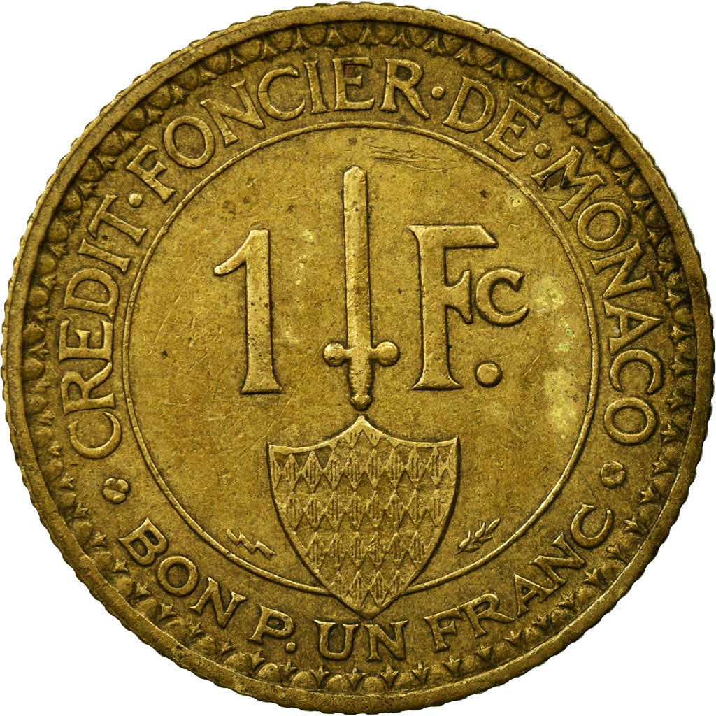 Coin, Monaco, Louis II, Franc, 1924, Poissy, EF(40-45), Aluminum-Bronze, KM:111