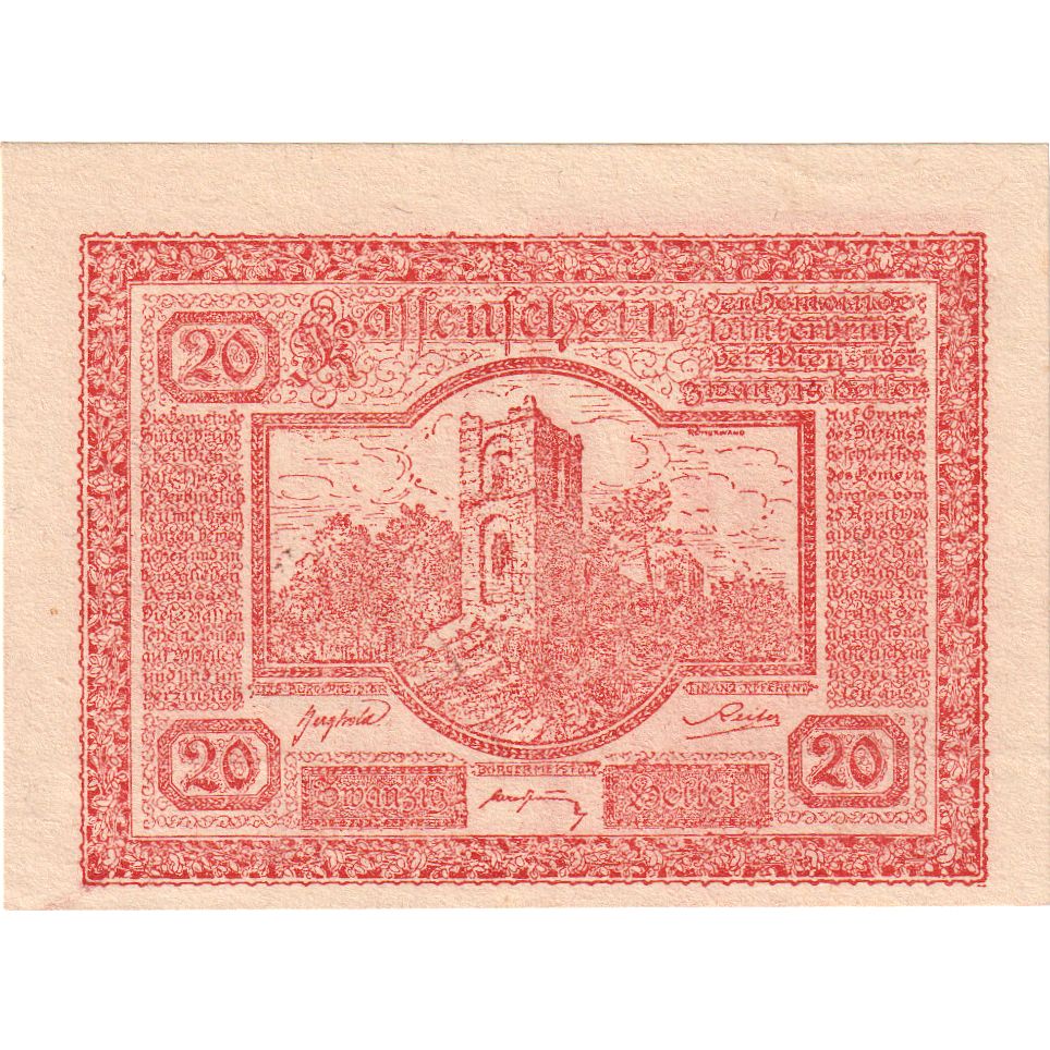 Österreich, Hinterbrühl, 20 Heller, 1920-04-25, UNZ-