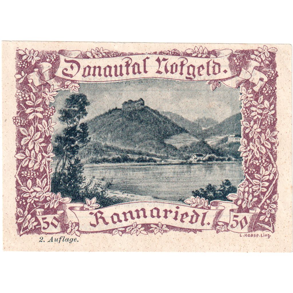 Österreich, Rannariedl, 50 Heller, UNZ-