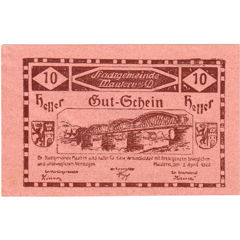 Österreich, Mautern, 10 Heller, 1920-12-31, UNZ-
