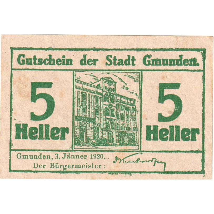 Österreich, Gmunden, 5 Heller, 1920-01-03, VZ