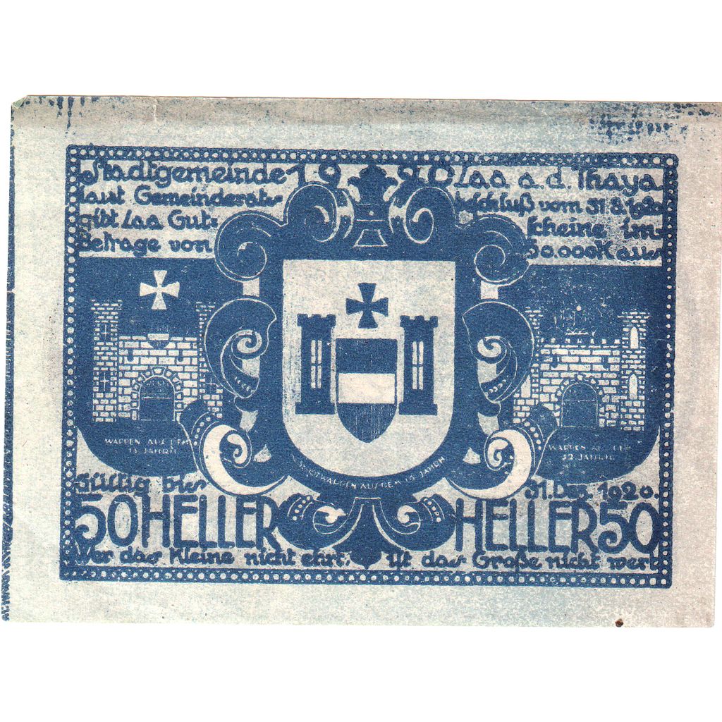 Österreich, Laa a/d Thaya, 50 Heller, 1920-12-31, SS