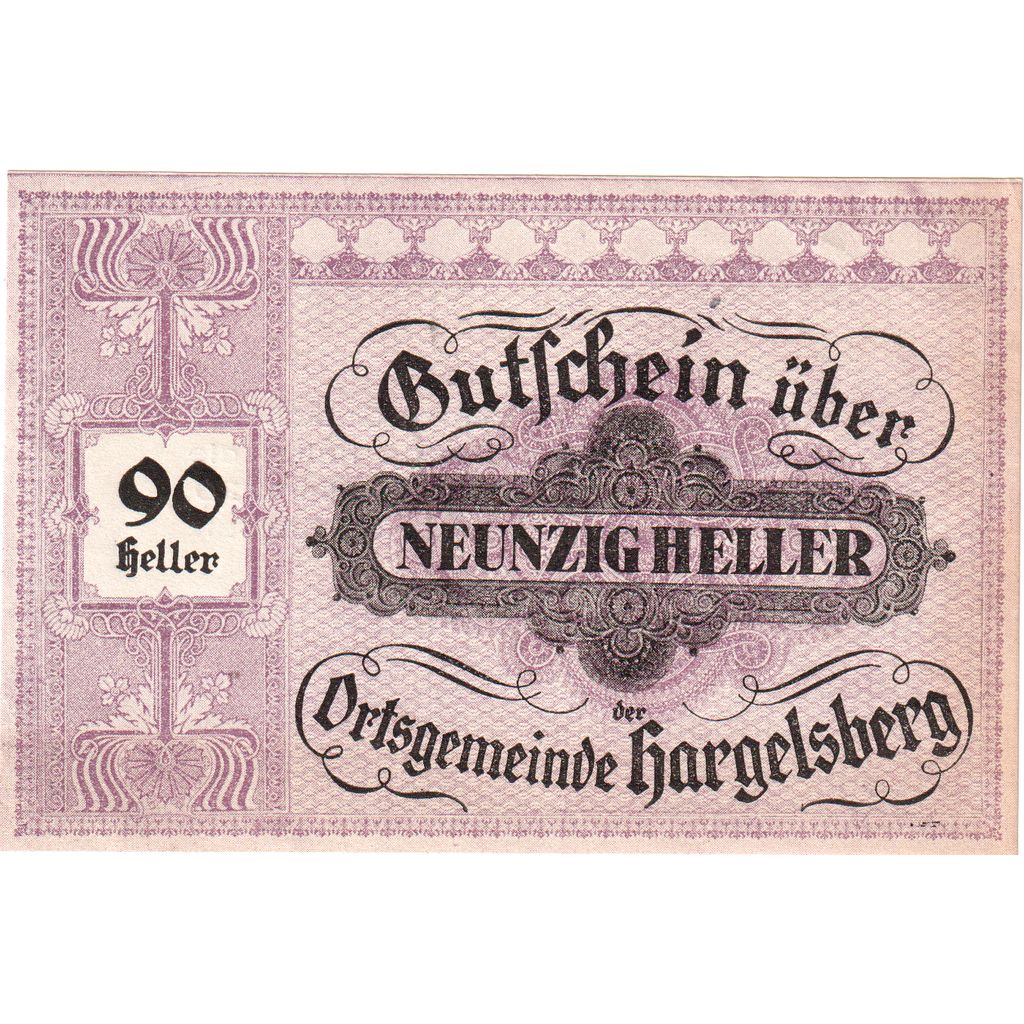 Österreich, Hargelsberg, 90 Heller, 1920-12-31, VZ