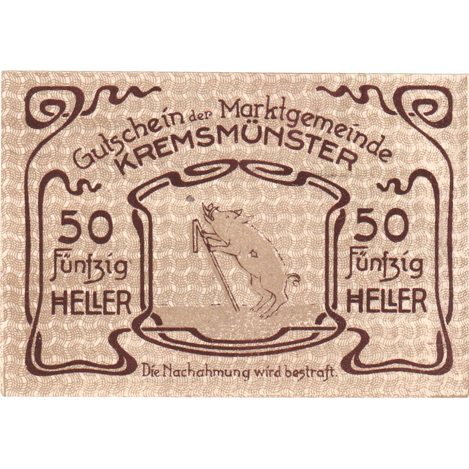Austria, Kremsmunster, 50 Heller, 1920-12-31, UNC(63)