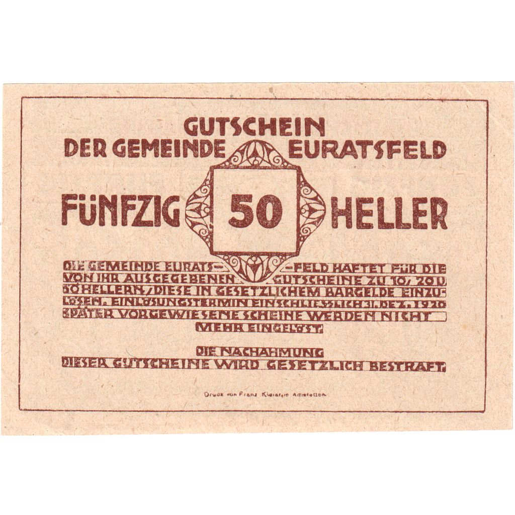 Österreich, Euratsfeld, 50 Heller, 1920-12-31, UNZ-