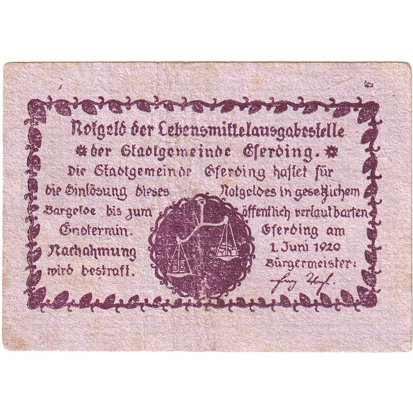 Österreich, Eferding, 50 Heller, 1920-06-01, S