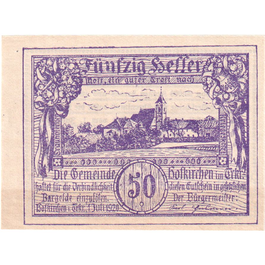 Österreich, Hofkirchen, 50 Heller, 1921-02-28, UNZ-