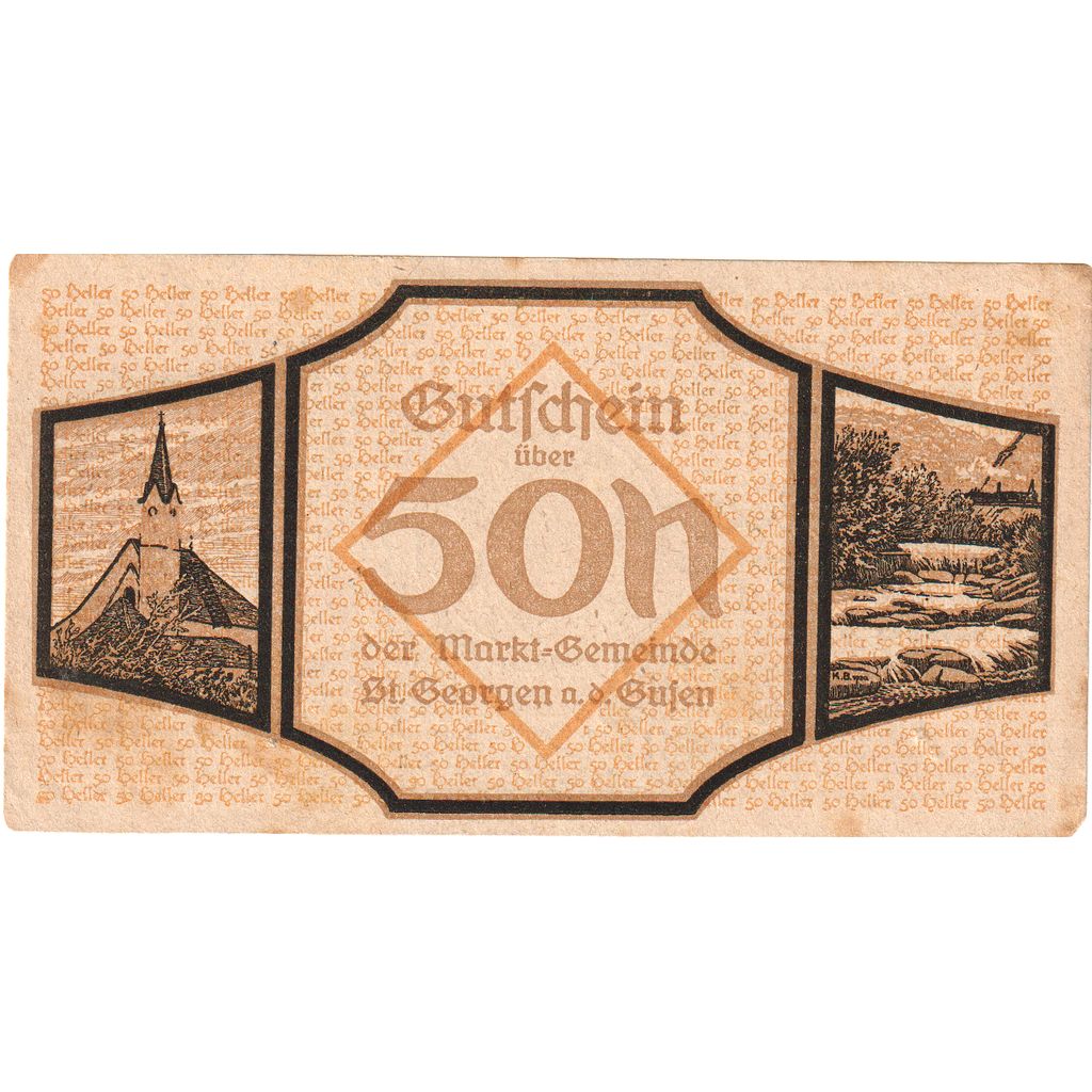 Österreich, St Georgen ad Gusen, 50 Heller, SS