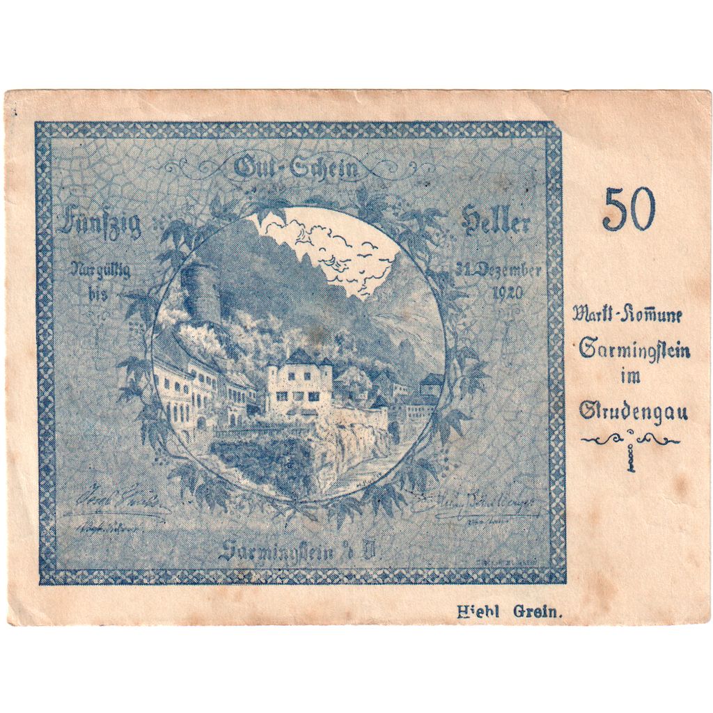 Österreich, Sarmingstein Im Strudengau, 50 Heller, 1920-12-31, SS