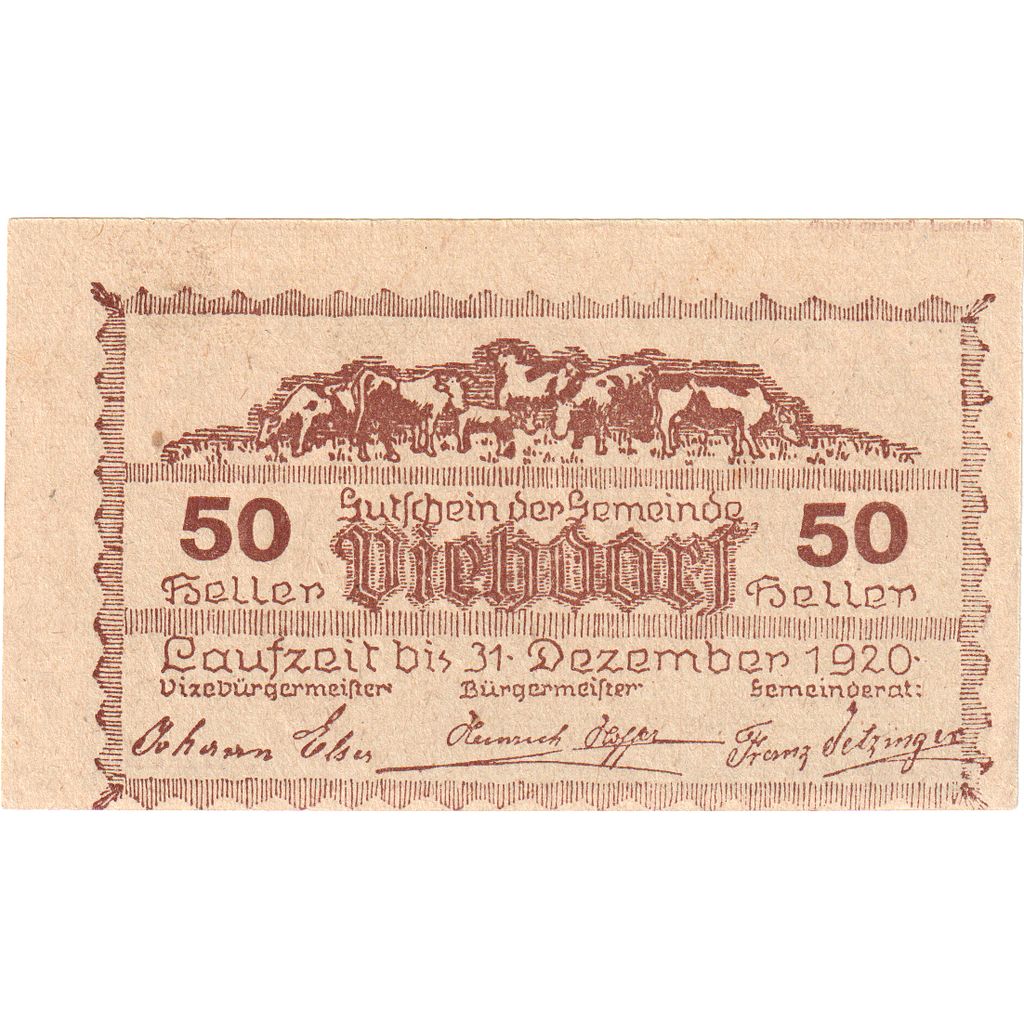 Österreich, Viehdorf, 50 Heller, 1920-12-31, VZ