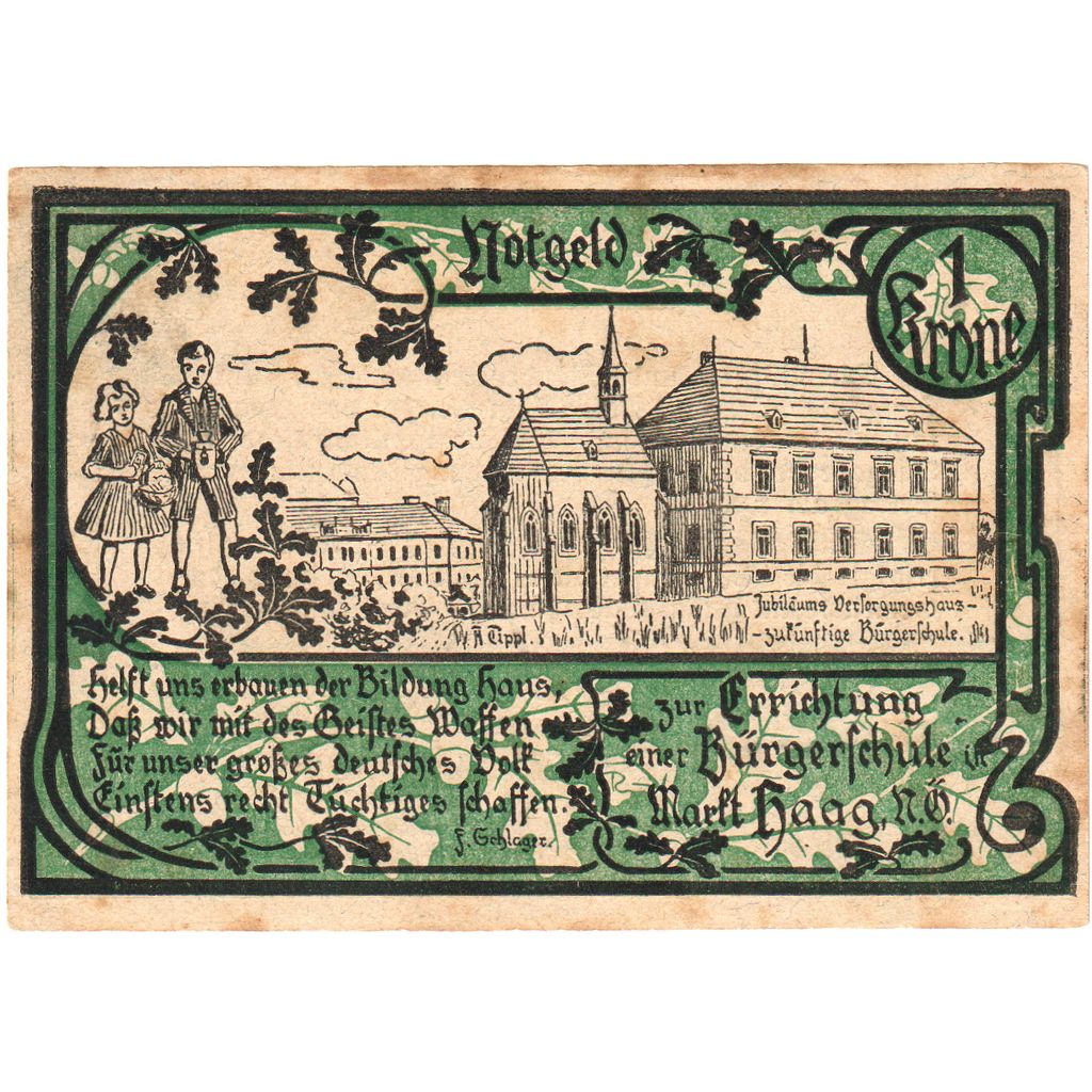 Österreich, Haag, 1 Krone, 1920-07-31, SS