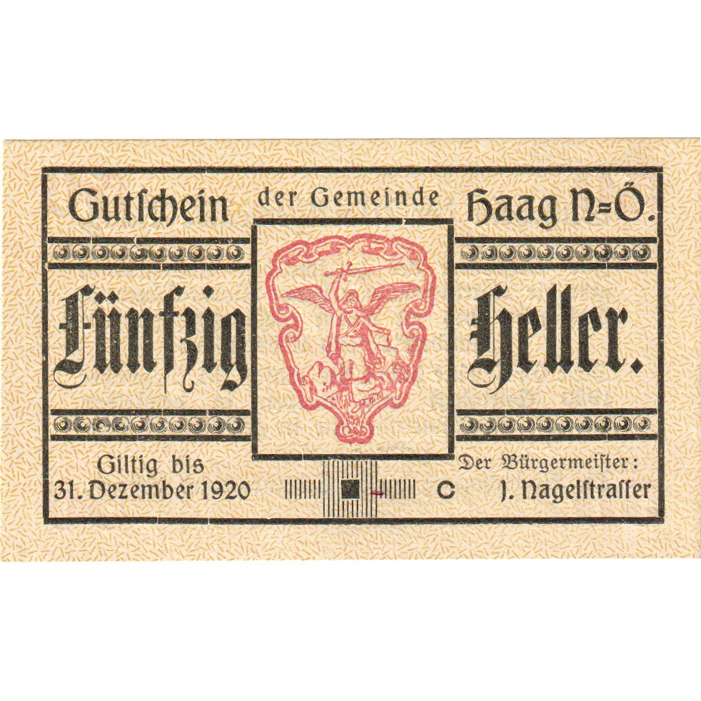 Österreich, Haag, 50 Heller, 1920-12-31, UNZ-