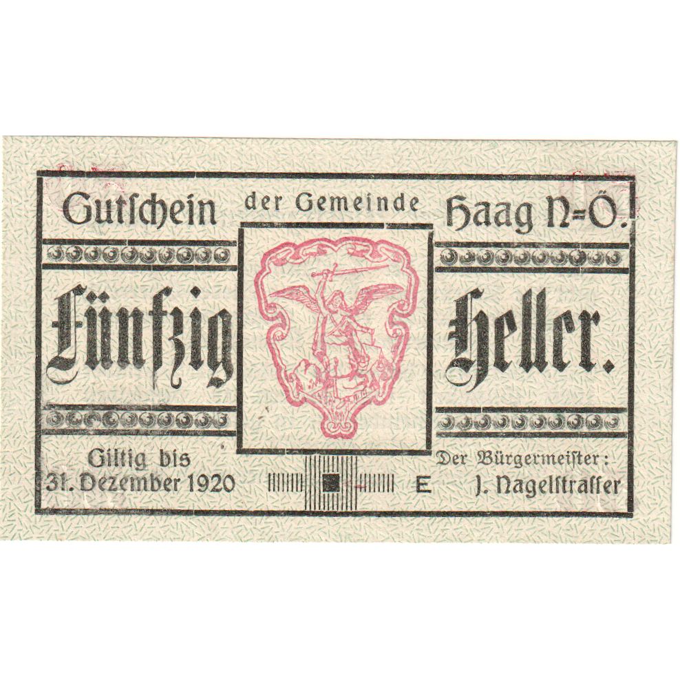 Österreich, Haag, 50 Heller, 1920-12-31, UNZ-