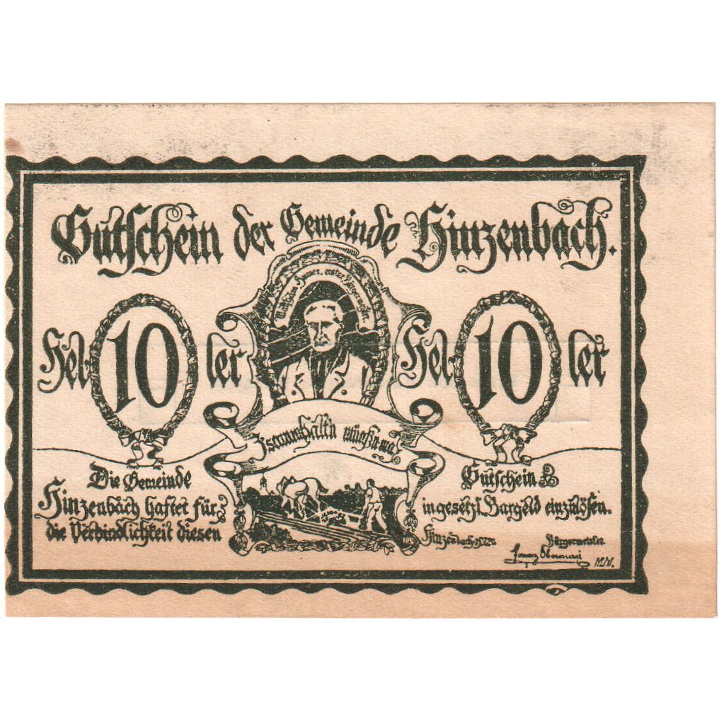Österreich, Hinzenbach, 10 Heller, 1920-05-25, VZ
