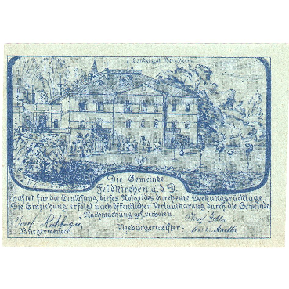 Áustria, Feldkirchen, 50 Heller, UNC(63)