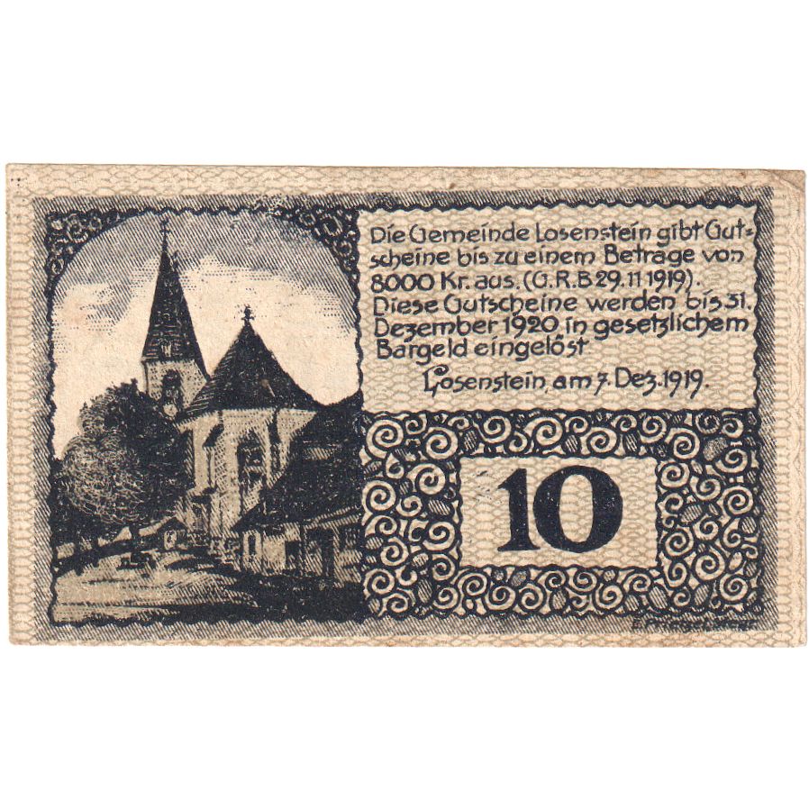 Österreich, Losenstein, 10 Heller, 1919-12-07, SS