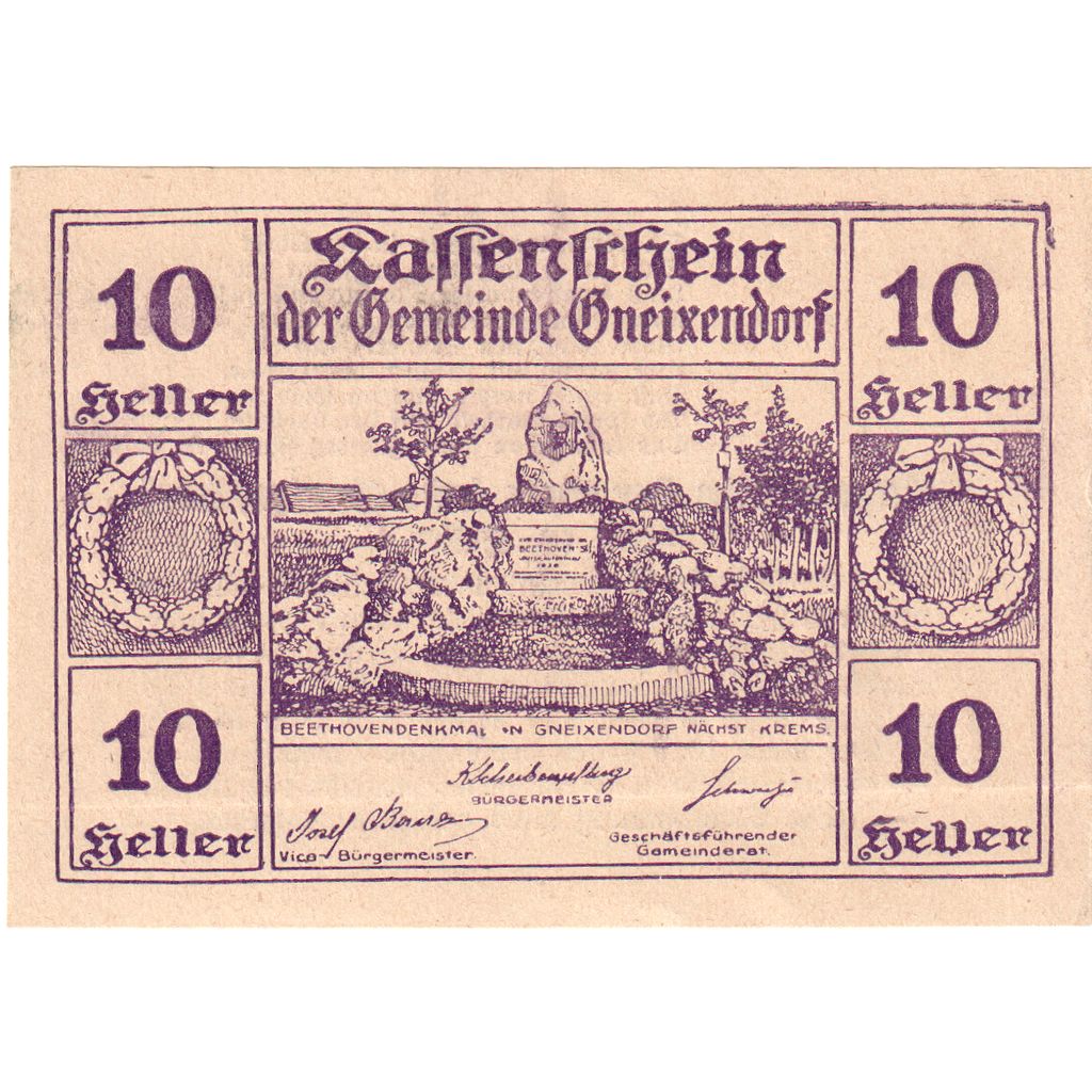 Austria, Gneixendorf, 10 Heller, 1920-12-31, UNC(63)