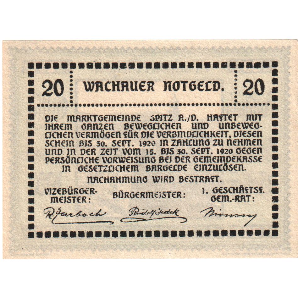 Österreich, Emmersdorf, 20 Heller, 1920-09-30, UNZ-