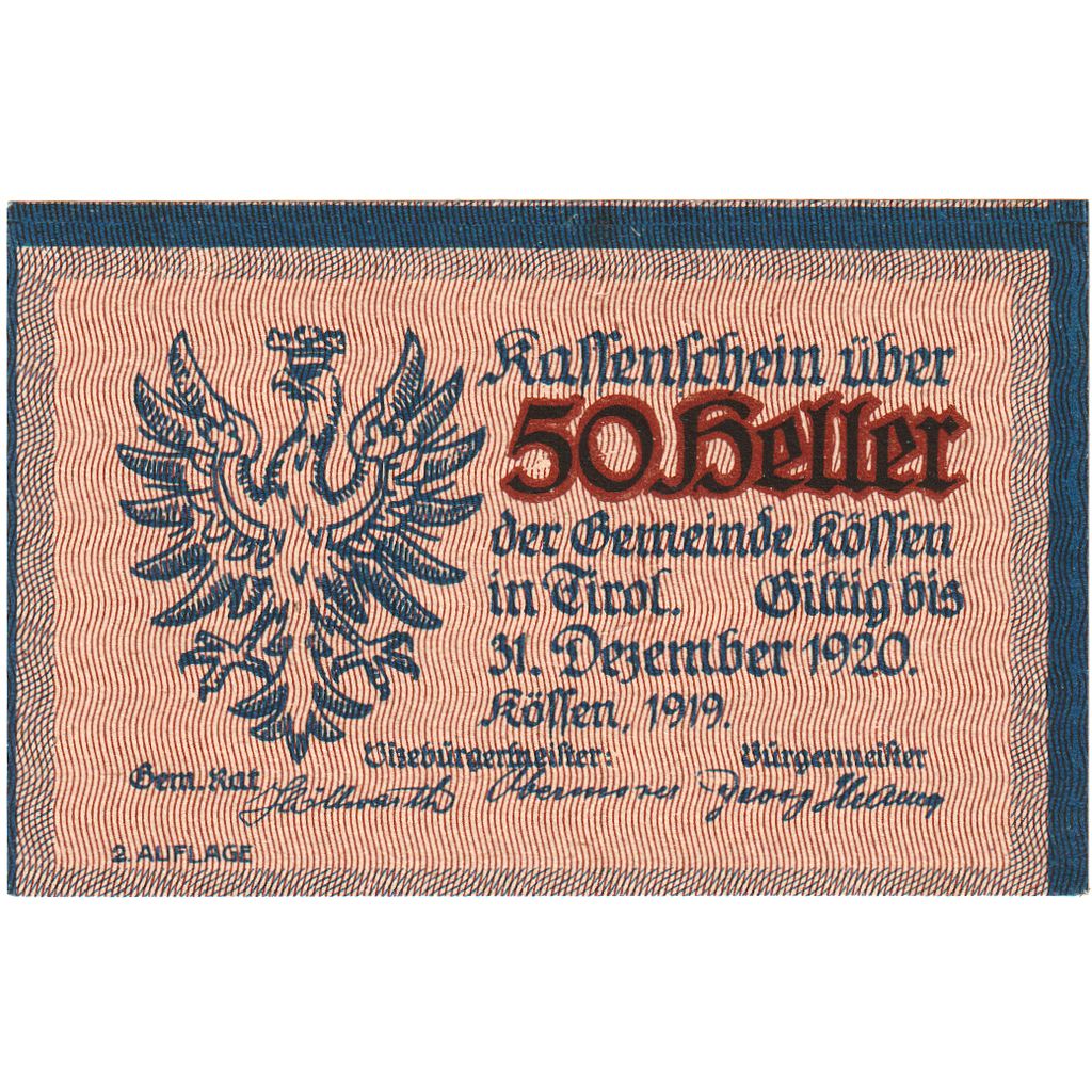 Austria, Kössen, 50 Heller, 1920-12-31, UNC(63)