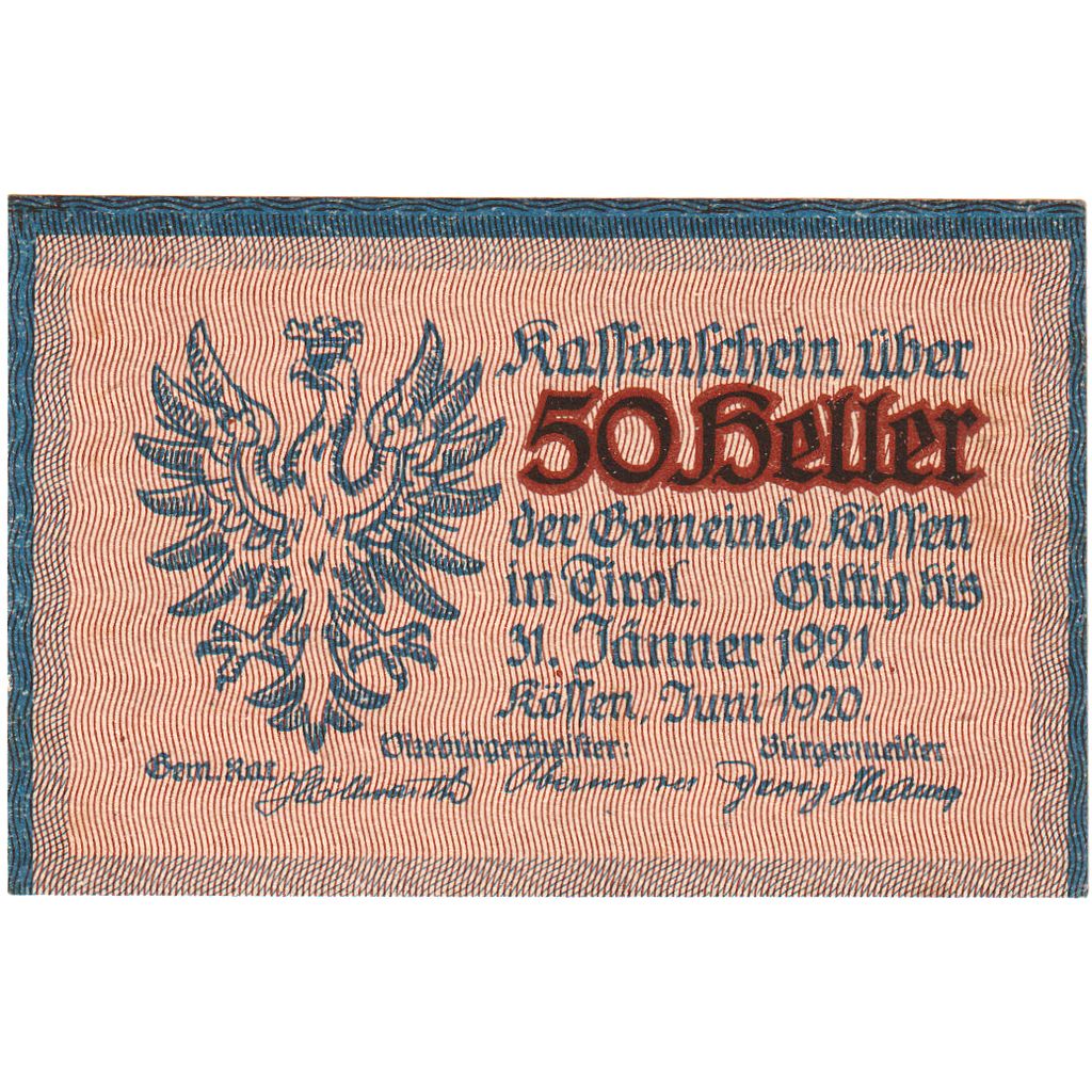 Österreich, Kössen, 50 Heller, 1920-12-31, UNZ-