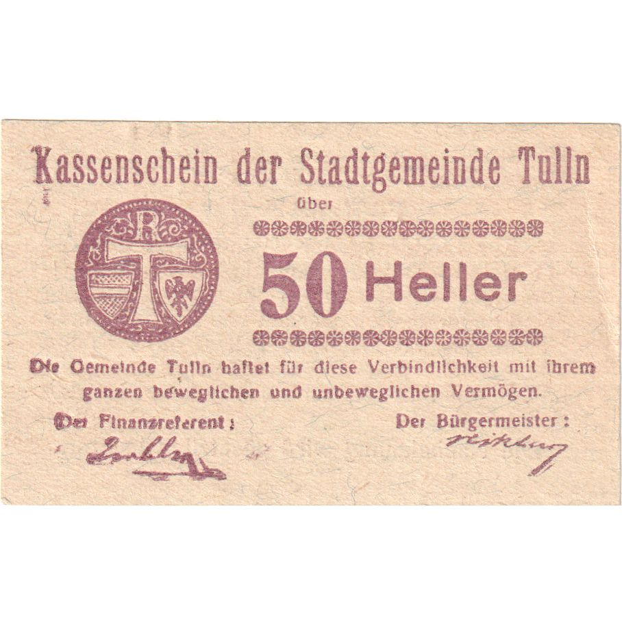 Austria, Tulln, 50 Heller, 1920-09-30, AU(55-58)