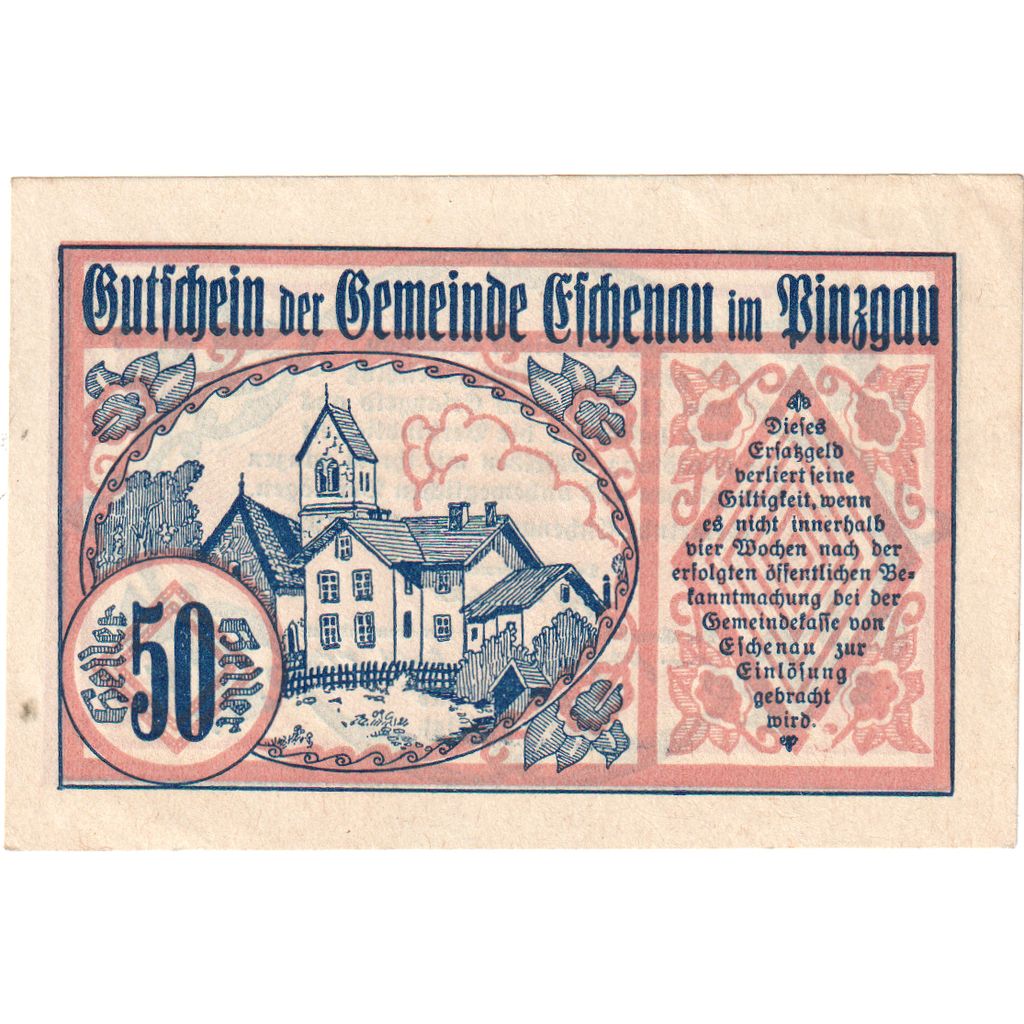 Autriche, Eschenau, 50 Heller, SPL