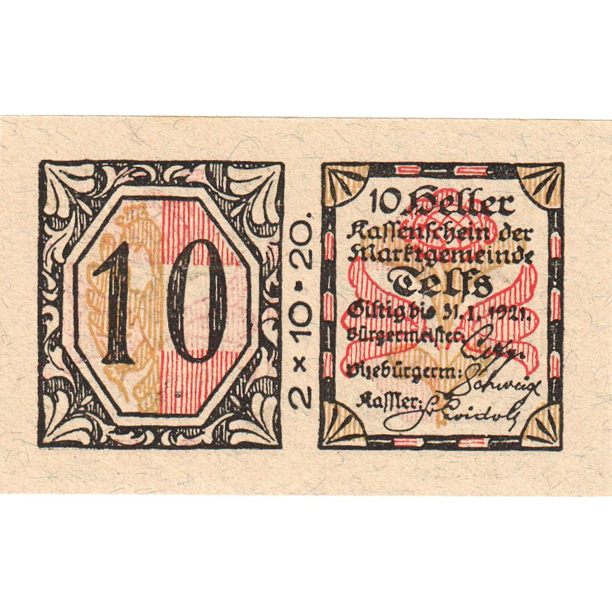 Österreich, Telfs, 10 Heller, 1921-01-31, UNZ-