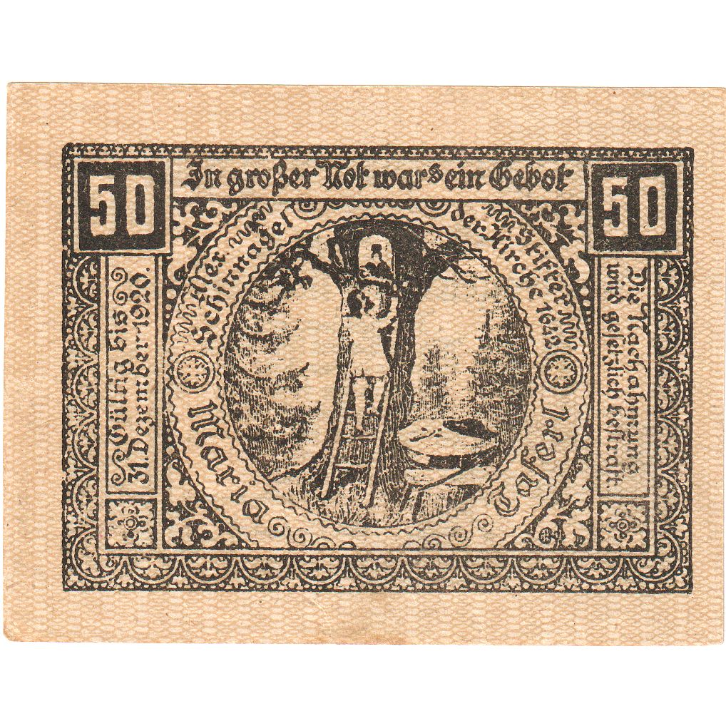 Österreich, Maria Taferl, 50 Heller, 1920-12-31, SS+