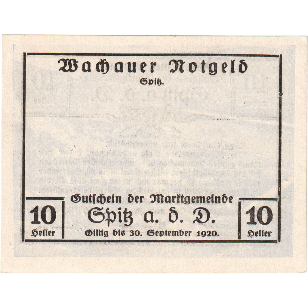 Österreich, Spitz an der Donau, 10 Heller, 1920-09-30, UNZ-