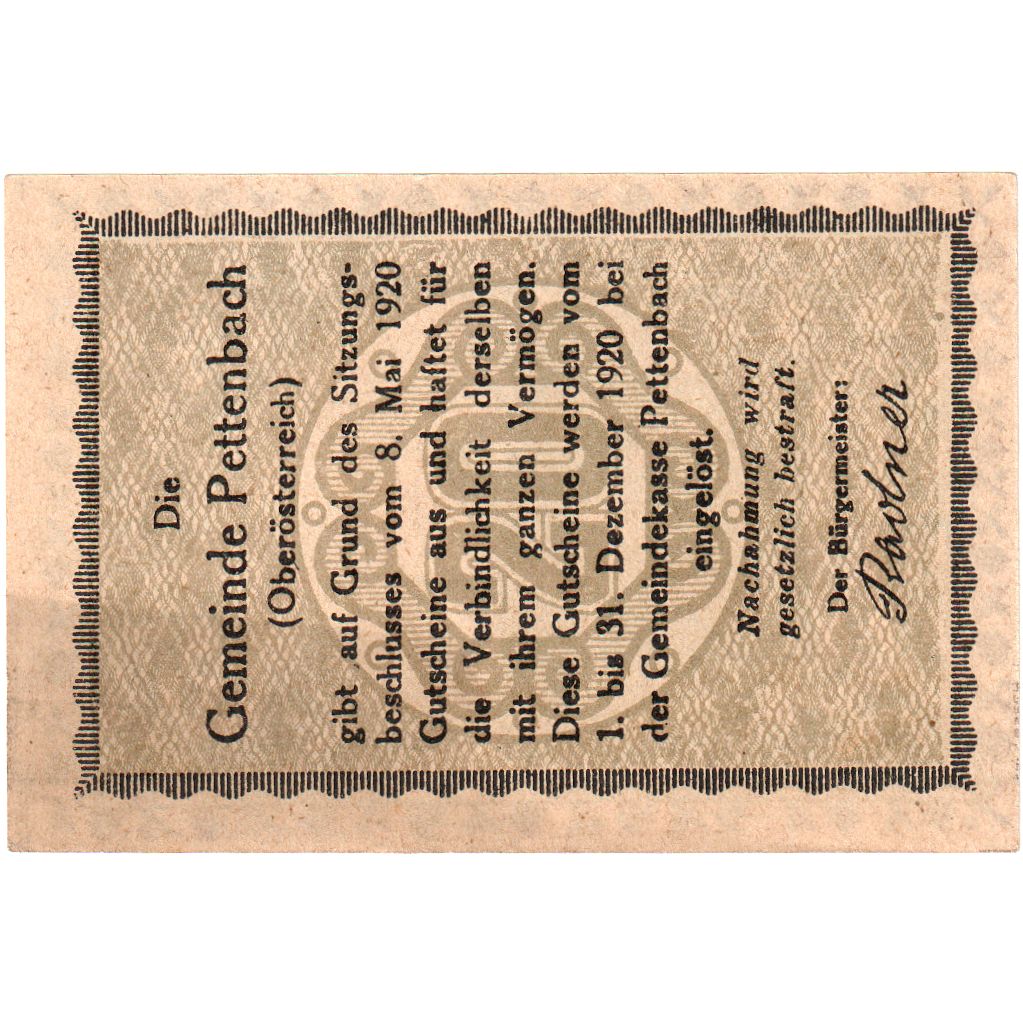 Österreich, Pettenbach, 20 Heller, 1920-12-31, UNZ-