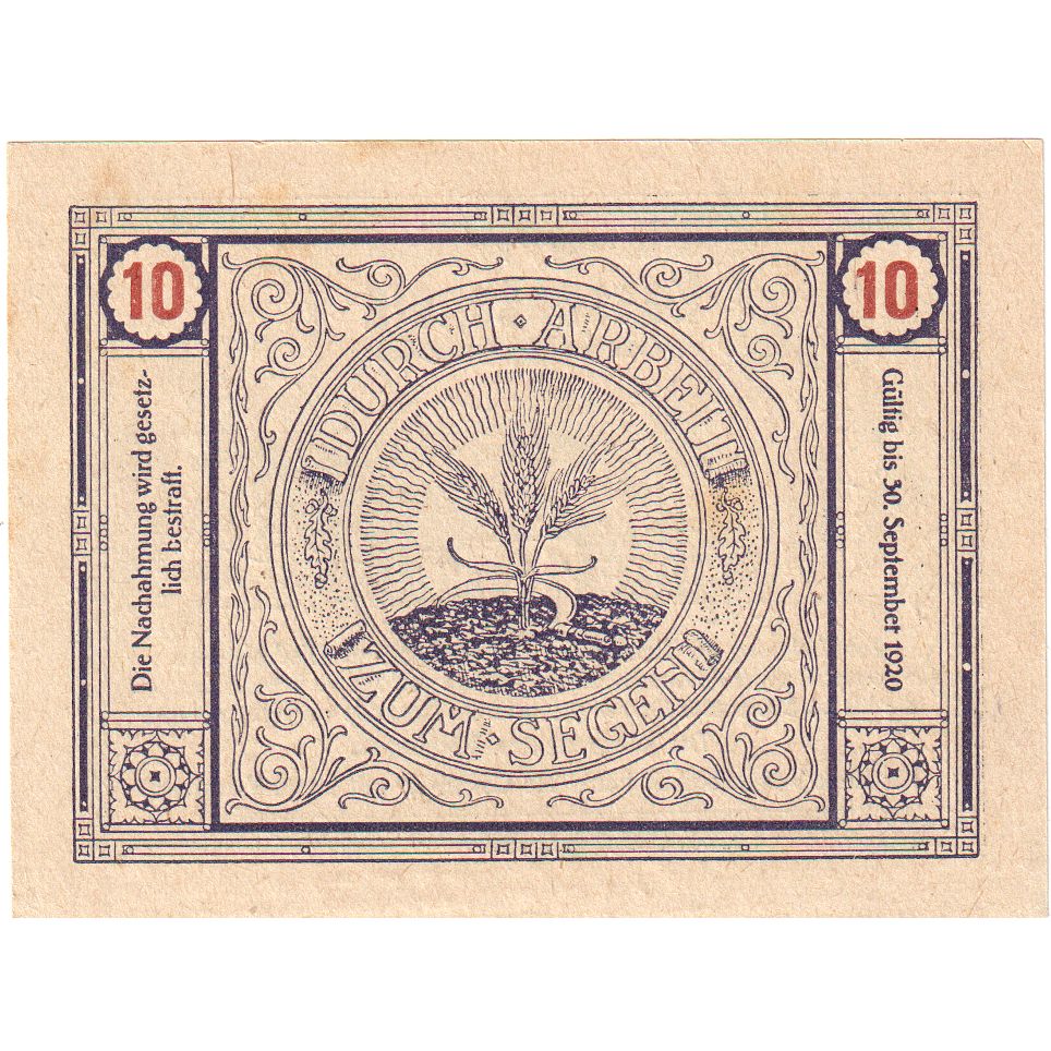 Österreich, Bischofstetten, 10 Heller, 1920-09-30, UNZ-