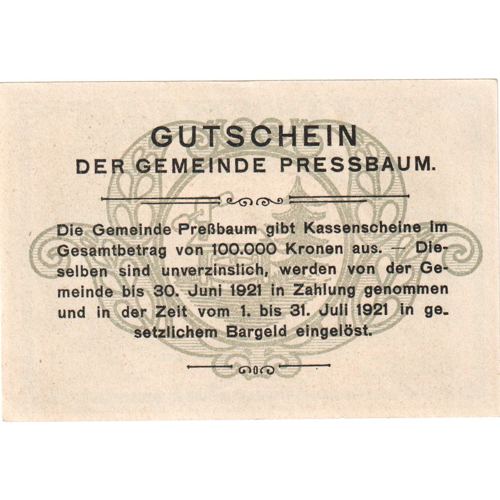 Austria, Pressbaum, 50 Heller, 1921-07-31, UNC(63)
