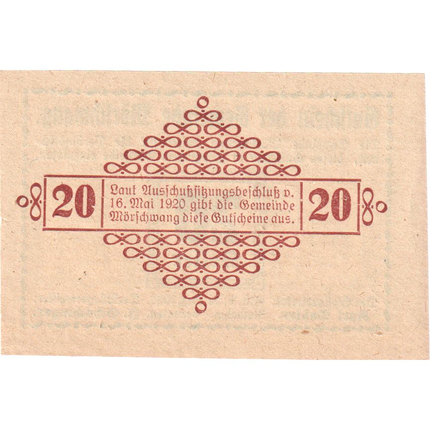 Austria, Morschwang, 20 Heller, 1920-12-31, UNC(63)