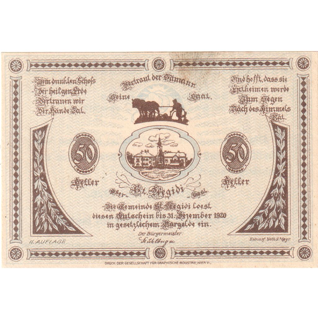 Austria, St Aegidi, 50 Heller, 1920-12-31, AU(50-53)