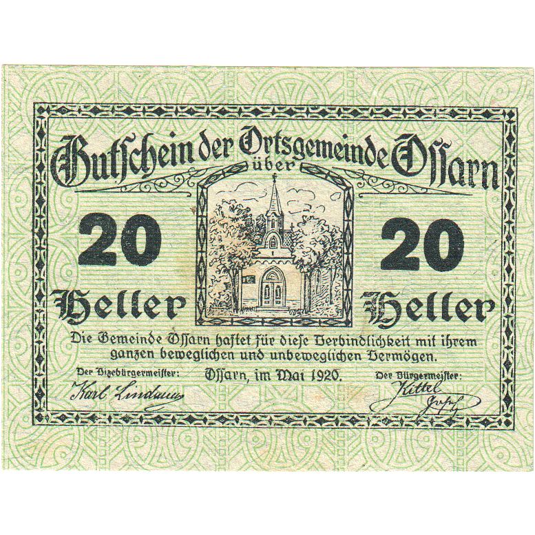 Austria, Ossarn, 20 Heller, 1920-12-31, UNC(63)