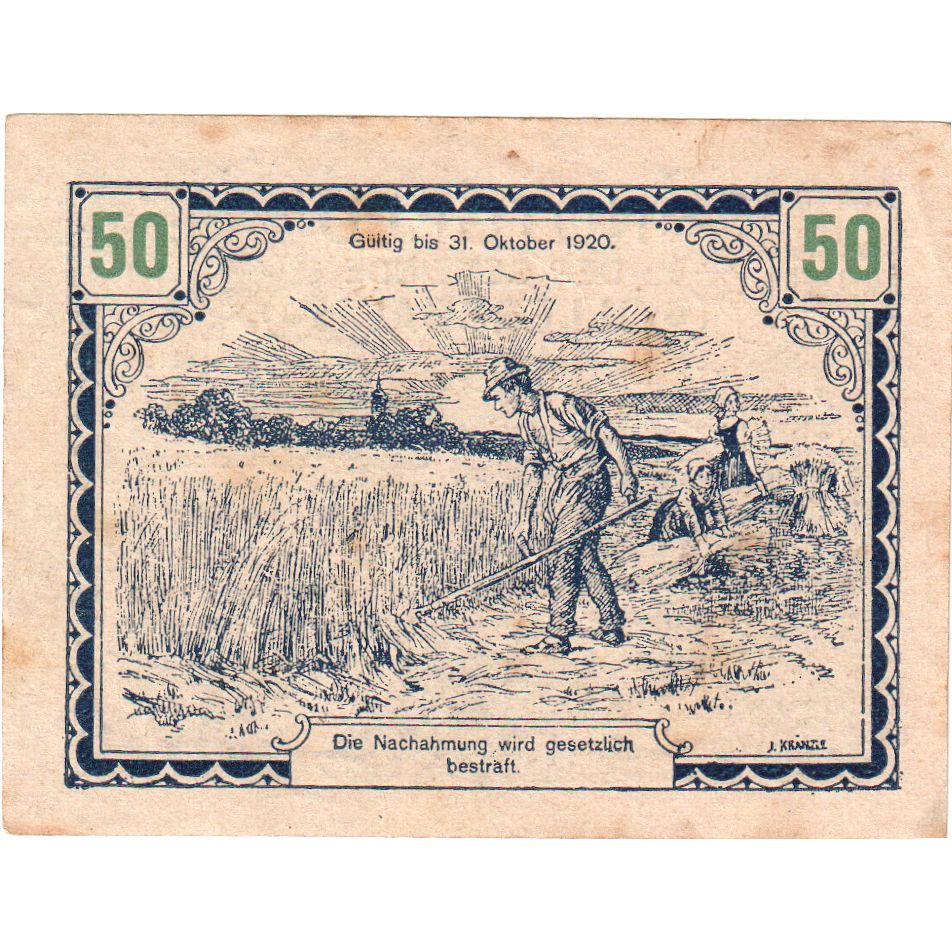 Österreich, Ollersbach, 50 Heller, 1920-10-31, VZ