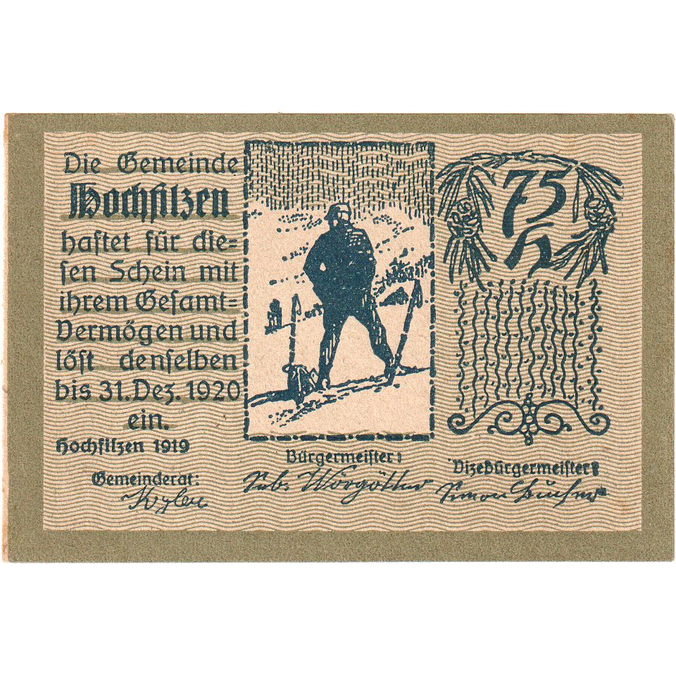 Österreich, Hochfilzen, 75 Heller, 1920-12-31, UNZ-