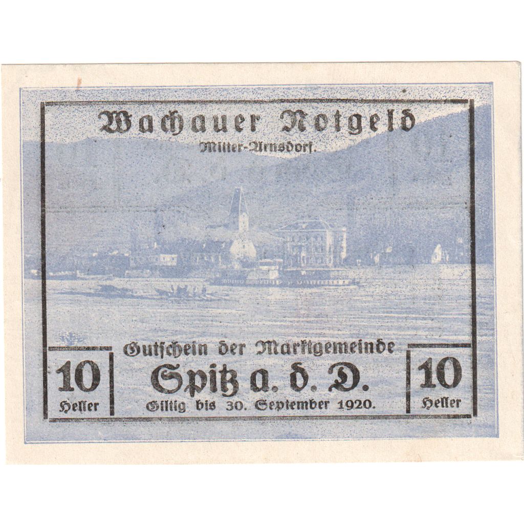 Austria, Spitz an der Donau, 10 Heller, 1920-09-30, SPL