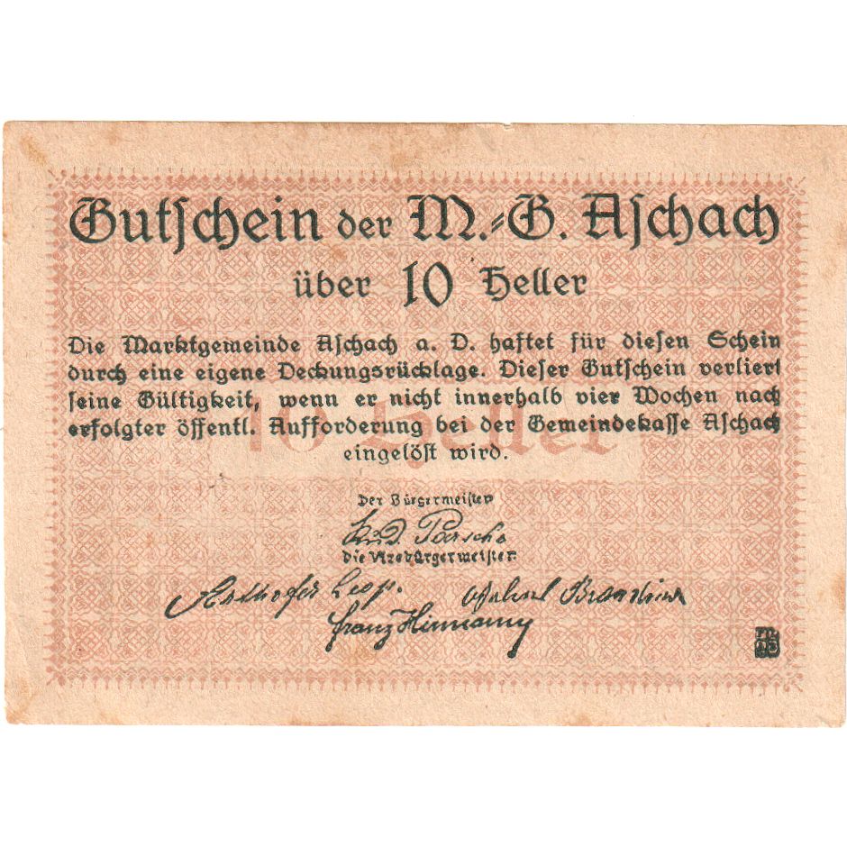Austria, Aschach, 10 Heller, MB